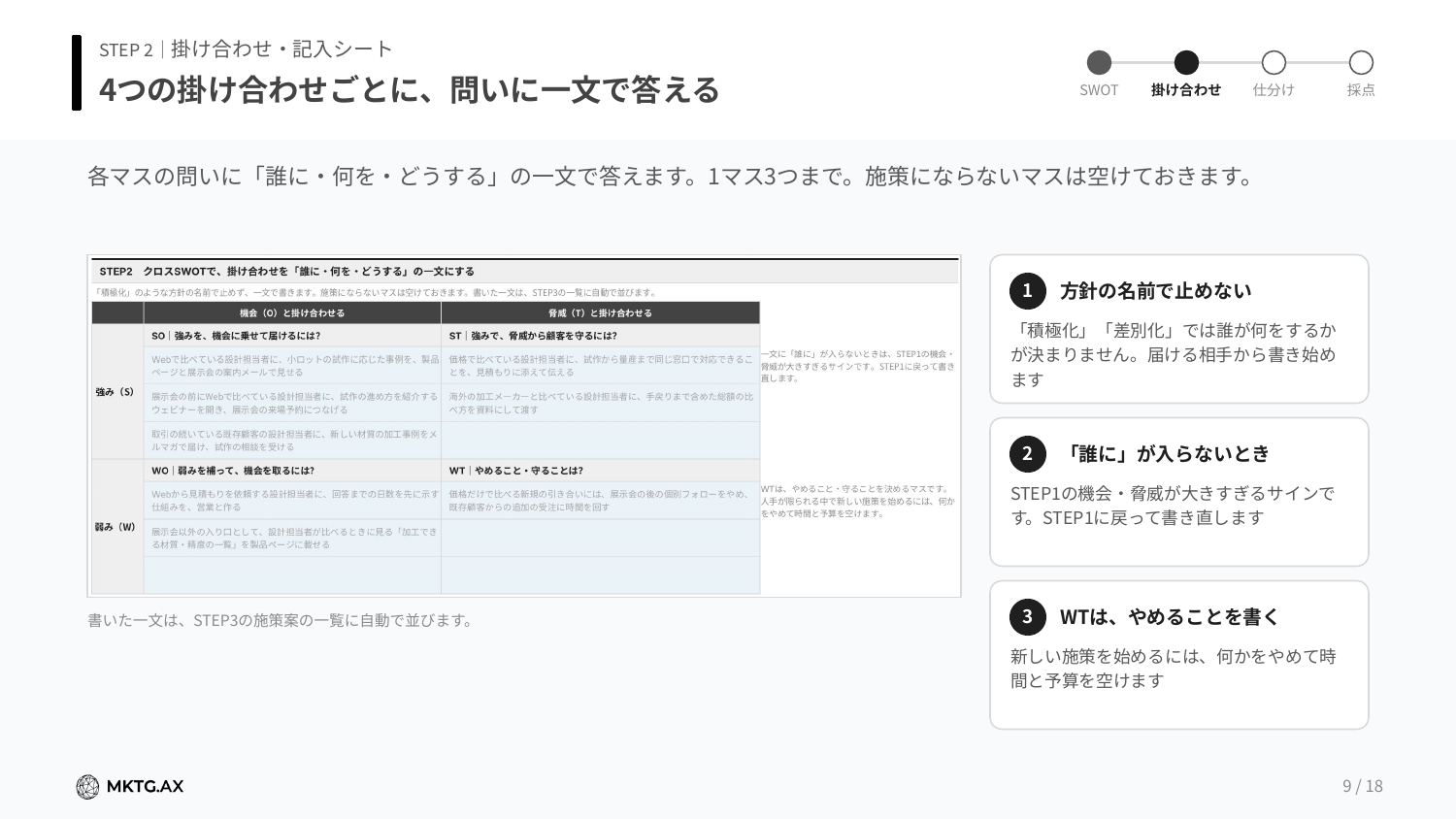 施策の優先順位シート（クロスSWOT→RICE・ICE）のプレビュー1
